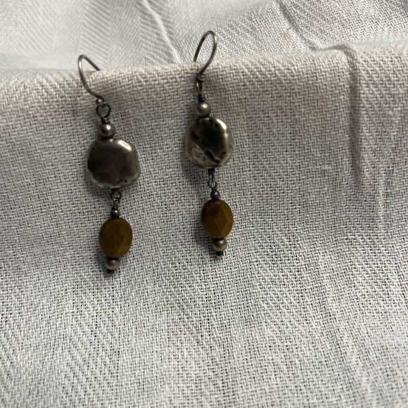 Sterling Silver and Tiger’s eye bead earrings - Silpada - Picture 3 of 5